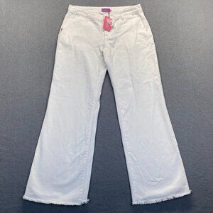 edikted Women's‎ Flare Jeans Low Rise Trouser Pants White Size Large